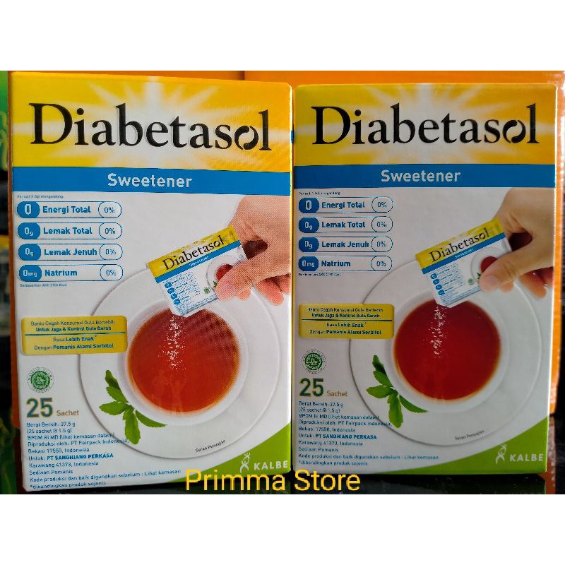 

~ DIABETASOL 25 SACHET ~ Pemanis pengganti gula terutama untuk penderita diabetes.