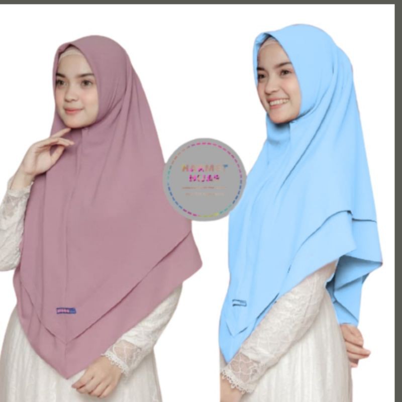 Khimar Hijab Jilbab Kerudung Syari Tanpa Pet Dua Layer Diamond Crepe Non Pet