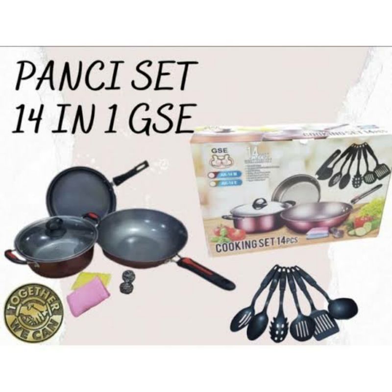 COOKWARE 13PCS ALAT MASAK 13 PIECES PAKET WAJAN SPATULA KOMPLIT WARNA-2