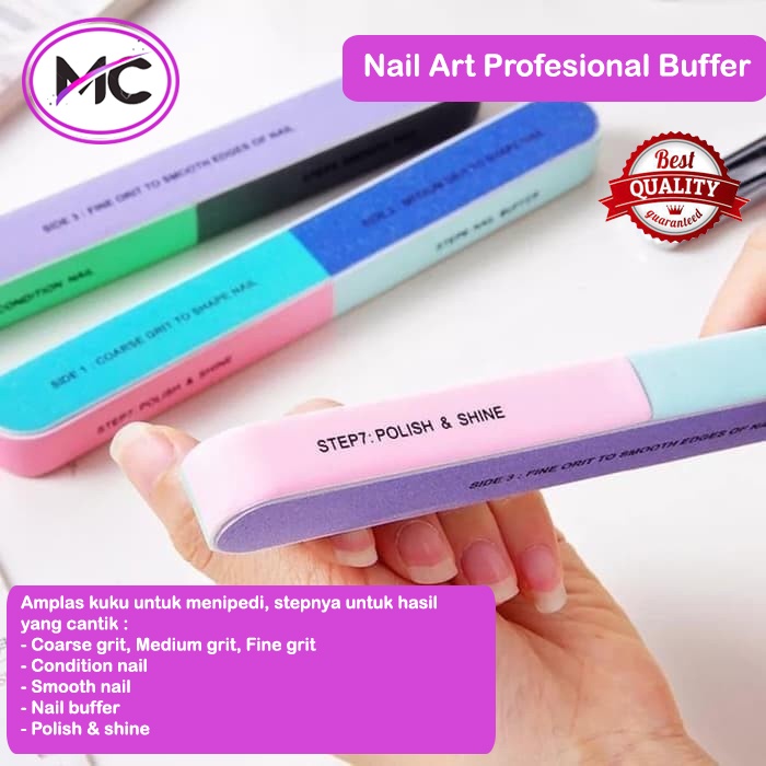 Kikir Kuku Nail Buffer Brush Polish Amplas Block 7 Sisi Perawatan Tangan Kaki Menicure Pedicure Alat Kecantikan