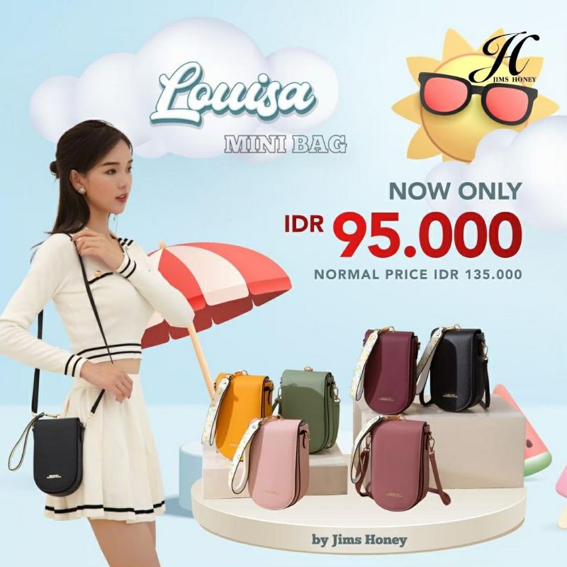 JIMS HONEY LOUISA MINI BAG TAS KECIL MUAT HP SLOT KARTU GAYA KOREA KEKINIAN REMAJA SIMPEL WARNA SOFT