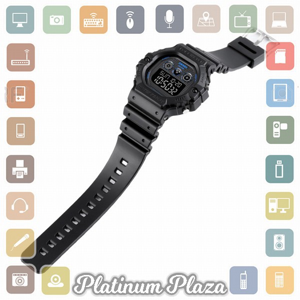 SKMEI Jam Tangan Digital Pria - 1606 - Black/Black`2XU2VL-