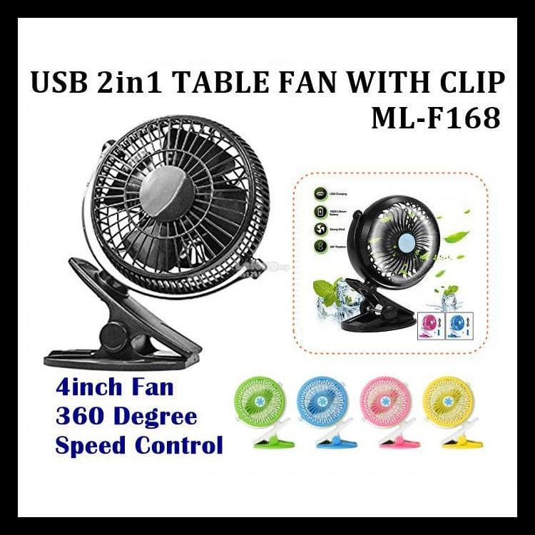 (NC) Kipas Angin Lighting Klip Portable / Mini Usb Clip Fan Portable LED