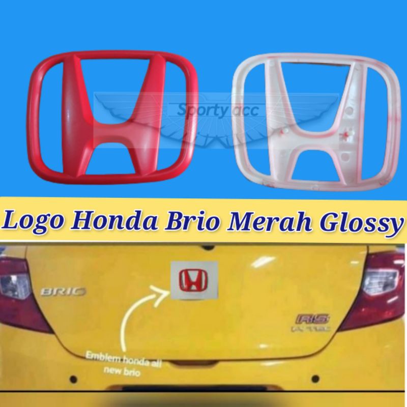 Logo Honda Brio  merah glossy