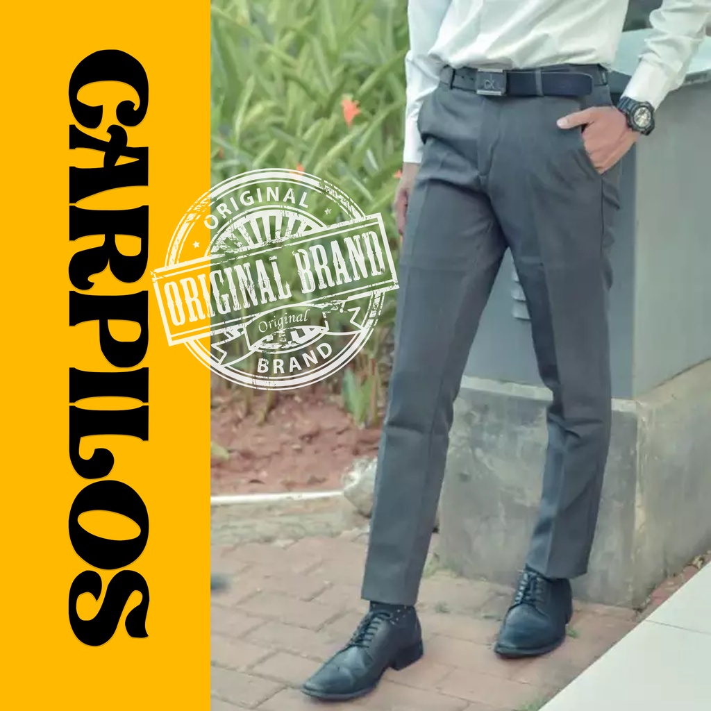 CARPILOS - Celana Kantor Formal Pria ORIGINAL Slimfit Bahan Dasar Kain Woll Berkualitas