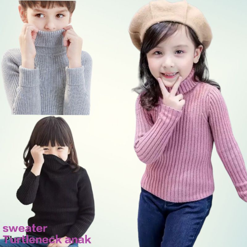 SN - Sweater Turtleneck Rajut Anak 4-7 tahun