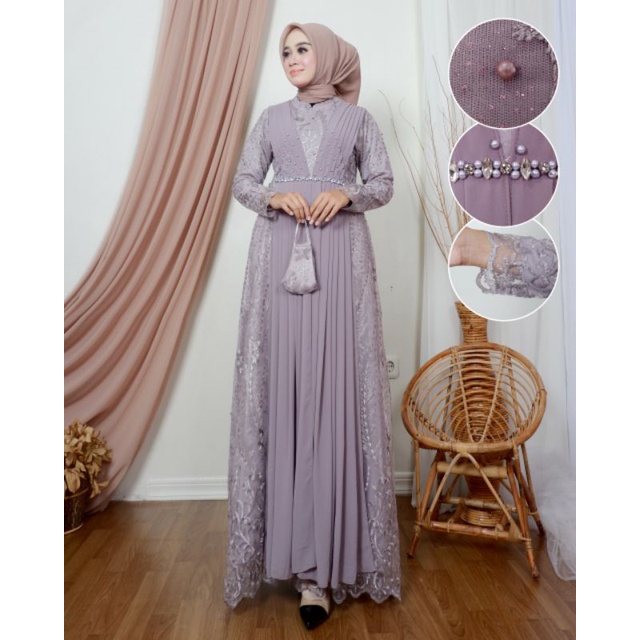 KEBAYA ORIGINAL//KEBAYA MODERN TERBARU//GAMIS TULLE//GAMIS KONDANGAN//GAMIS MALIKA DRESS BY JANNAH