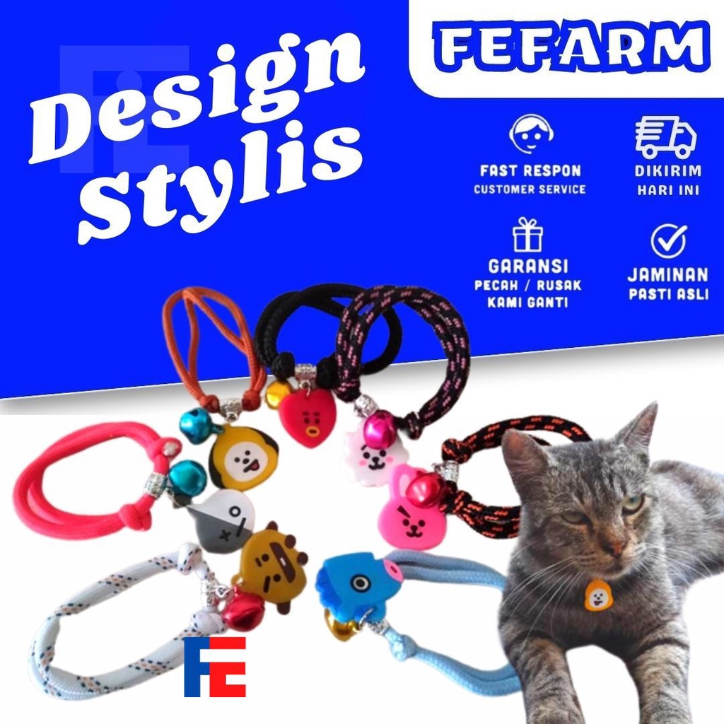 KALUNG BTS - Kalung Kucing BTS Kalung Kucing Unik Keren ARMY Aksesoris Kucing FEFARM