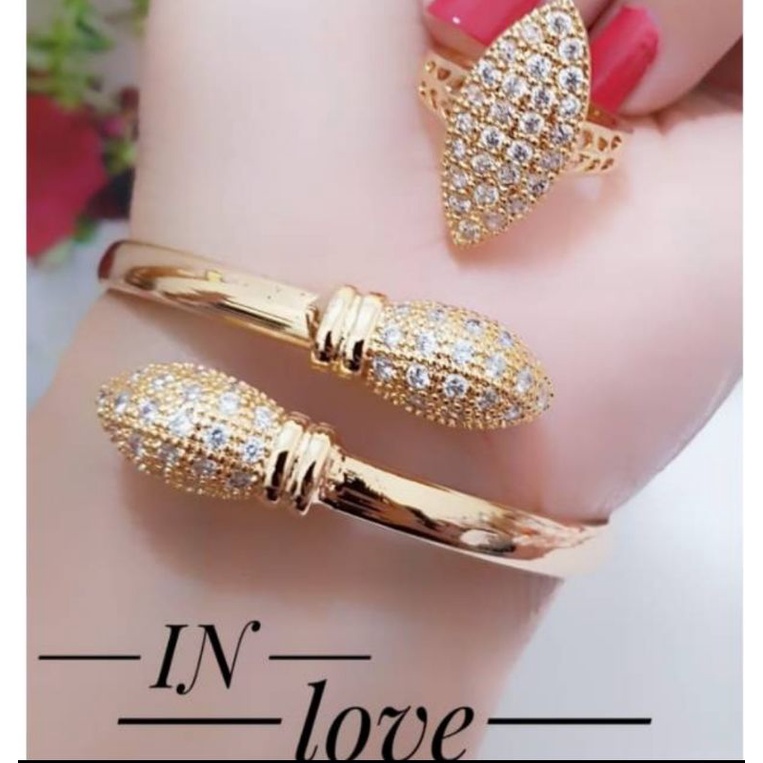 Gelang tangan plus cincin grosir 4010