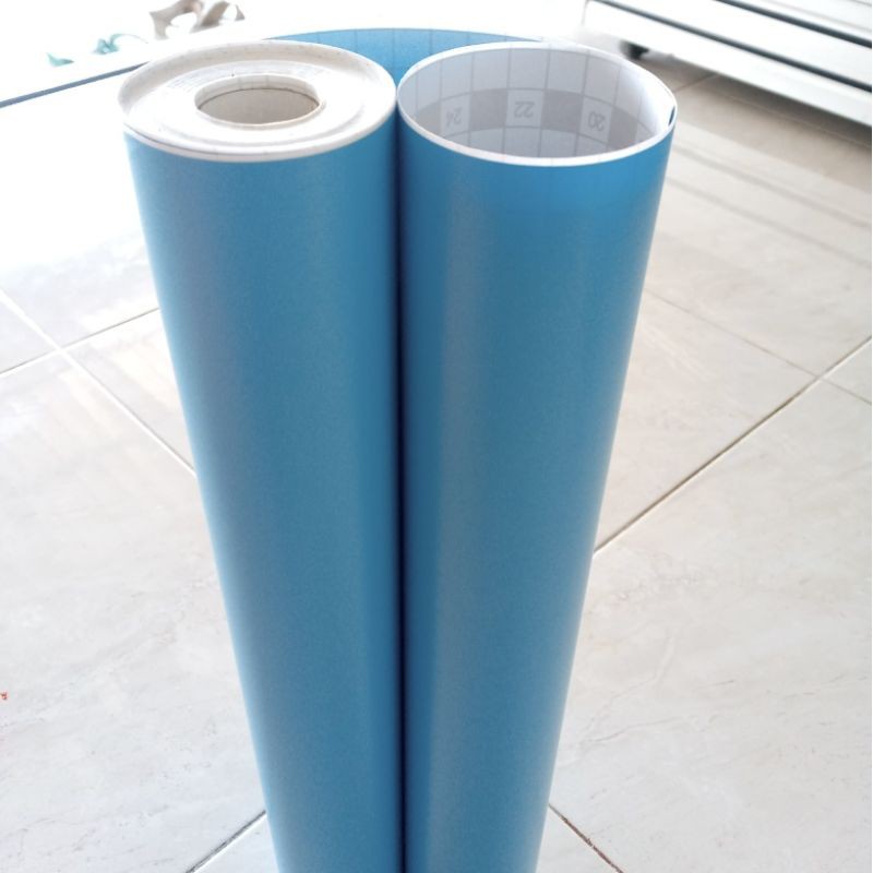stiker aquarium biru muda doff