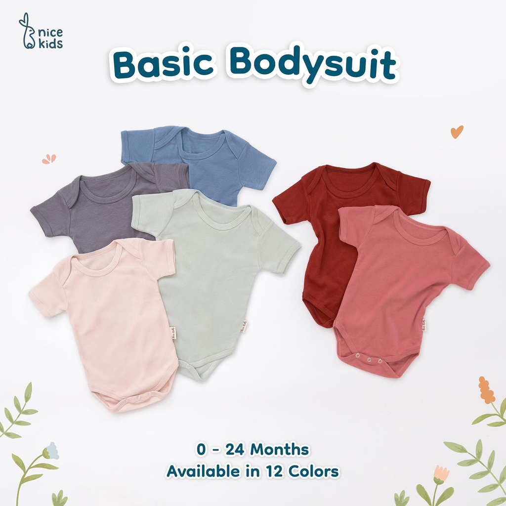 Nice Kids - Baby Basic Bodysuit (Baju Bayi / Bodysuit One Piece Jumper Romper Bayi)