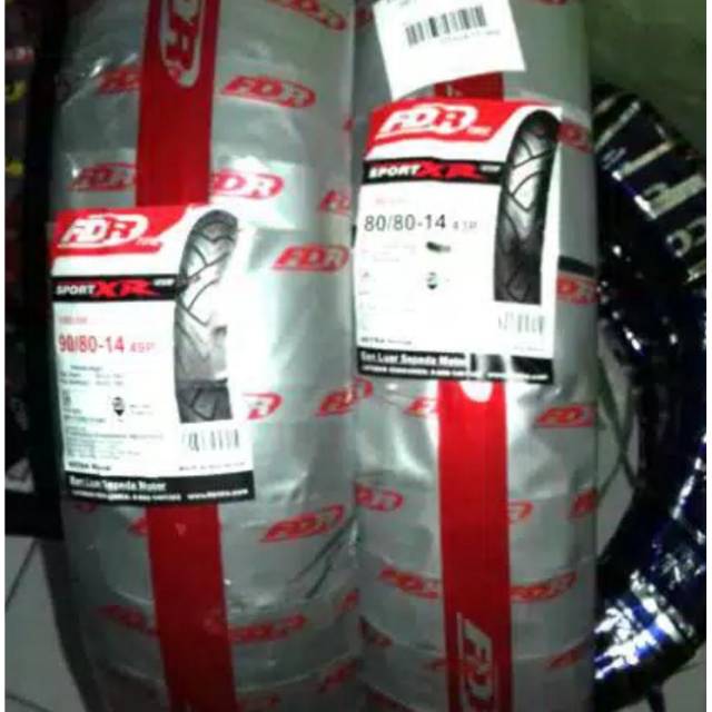 Paket ban tubeless FDR Sports XR/Evo UK 80/80-14 dan 90/80-14 for Vario 150/beat esp/Mio J/Xeon/m3