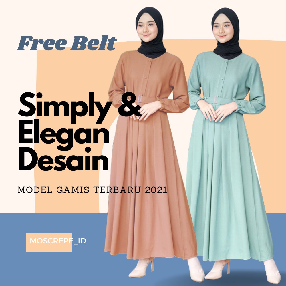 Baju Gamis Wanita Muslim Terbaru 2021 Dress Cantik Murah Kekinian Gamis Remaja Simpel