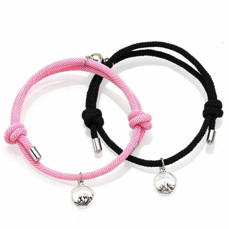 Sepasang Gelang Magnetik Menarik | Haiyama Shanmeng Xingyue Brace Motif Smiley Face | Aksesoris Pria Dan Wanita Untuk Hadiah