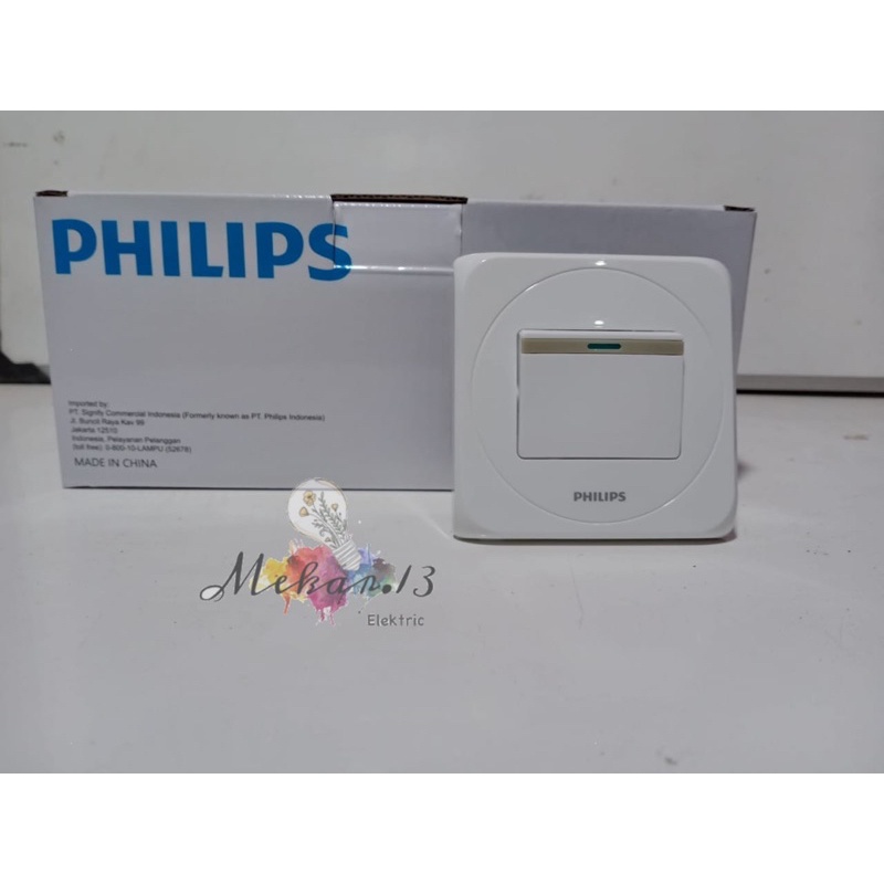 Philips simply saklar tunggal engkel 1 gang 1 way single switch ori