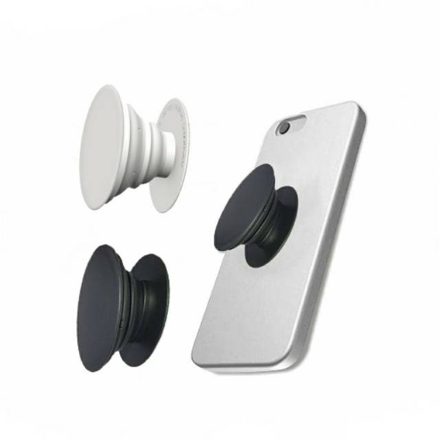 Pop Socket Polos Hitam Putih Phone Holder Kaitan Belakang Hp Tempelan Pegangan Tablet Stand iPad