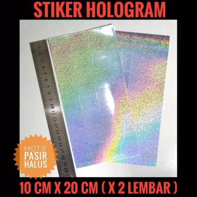 Sticker hologram motif kasar dan halus