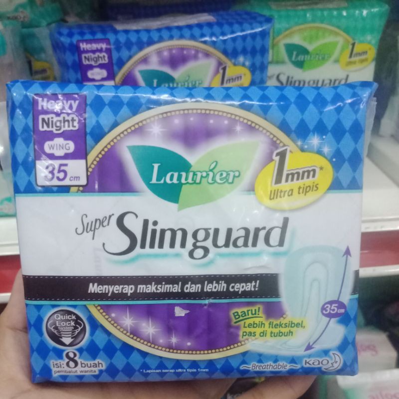 SOFTEX LAURIER NIGHT WING SUPER SLIMGUARD  JUAL PER BGKUS 35cm x 8 buah