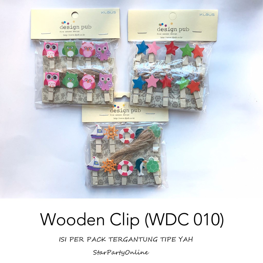 Wooden Clip Isi 6pcs / Klip Foto / Jepitan Foto Kayu / Dekorasi kamar