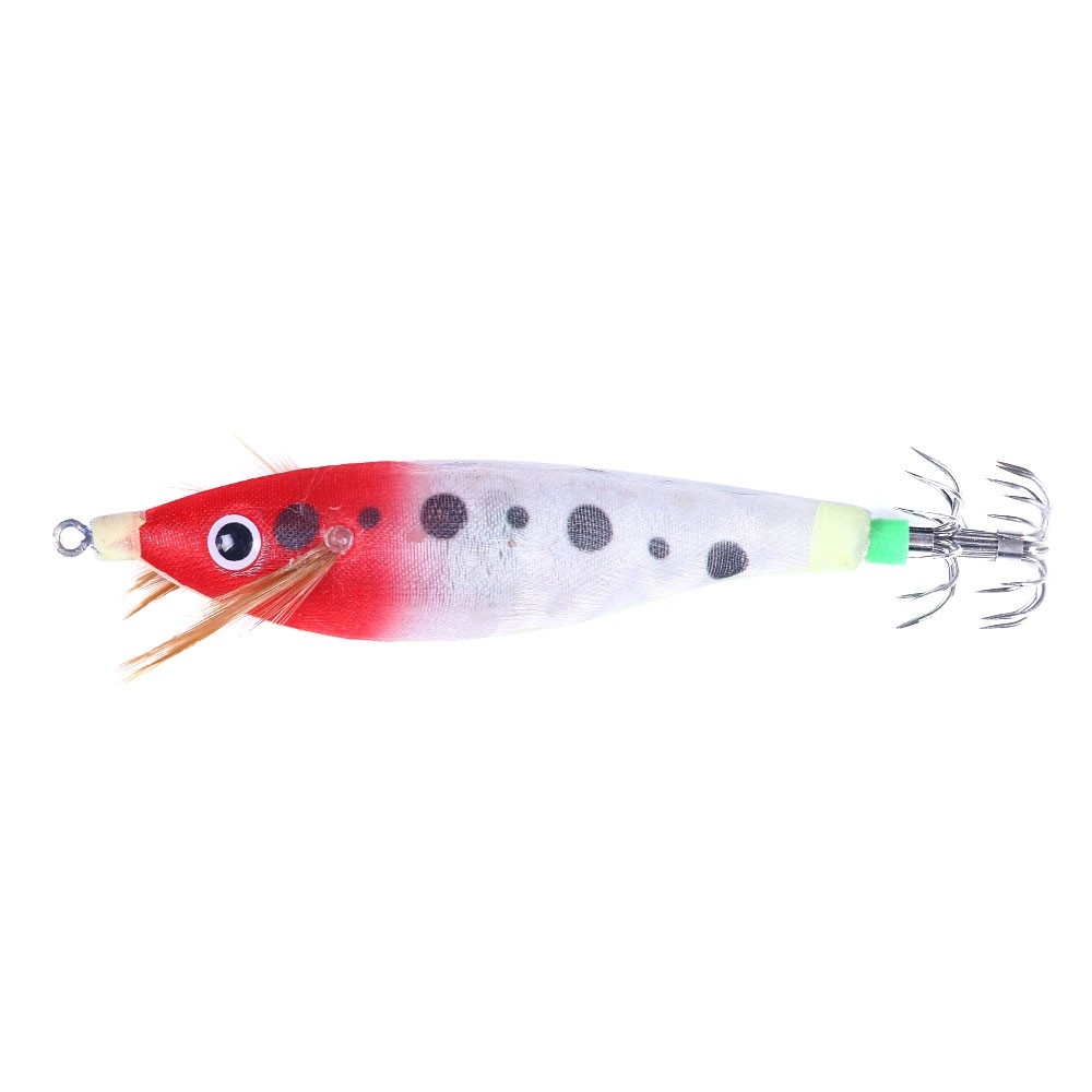 Hengjia 1pc Umpan Pancing Fishing Lure Bentuk Cumi-Cumi Dengan Lampu Led 7 Warna Ukuran 10cm/10g Shrimp Bait