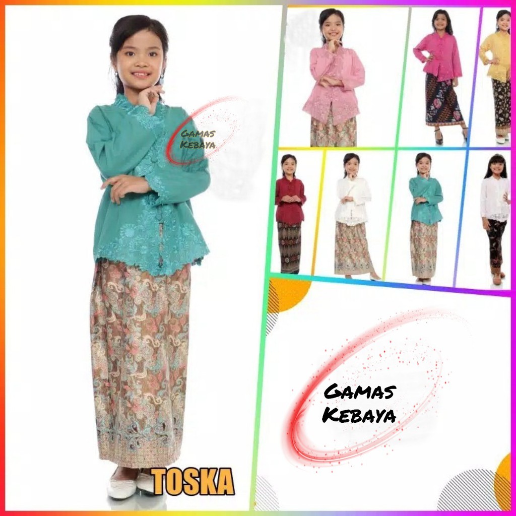 KEBAYA ANAK MODERN/KEBAYA ENCIM ANAK 6-12 TAHUN / KEBAYA PAUD TK SD/KEBAYA ANAK/KEBAYA SEKOLAH