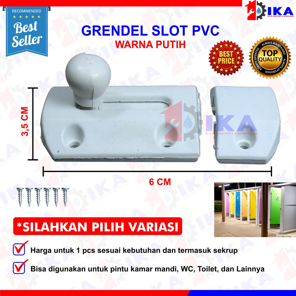 TARIKAN JENGKOL - ENGSEL PVC 4&quot; - GRENDEL PVC SLOT UTK PINTU KAMAR MANDI EKONOMISKUAT DAN HEMAT