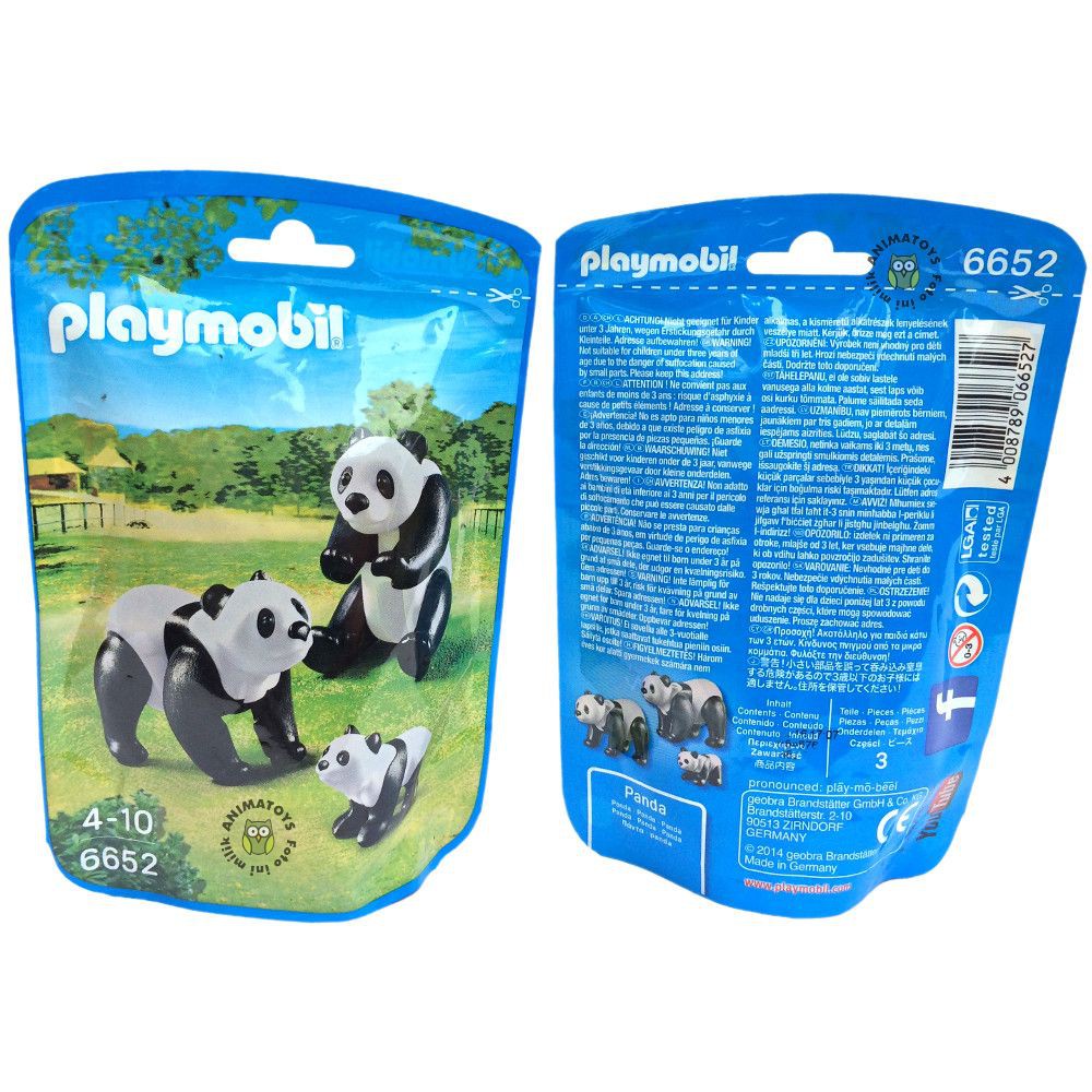 Action Figure Hewan Panda Family Playmobil 6652 Animatoys