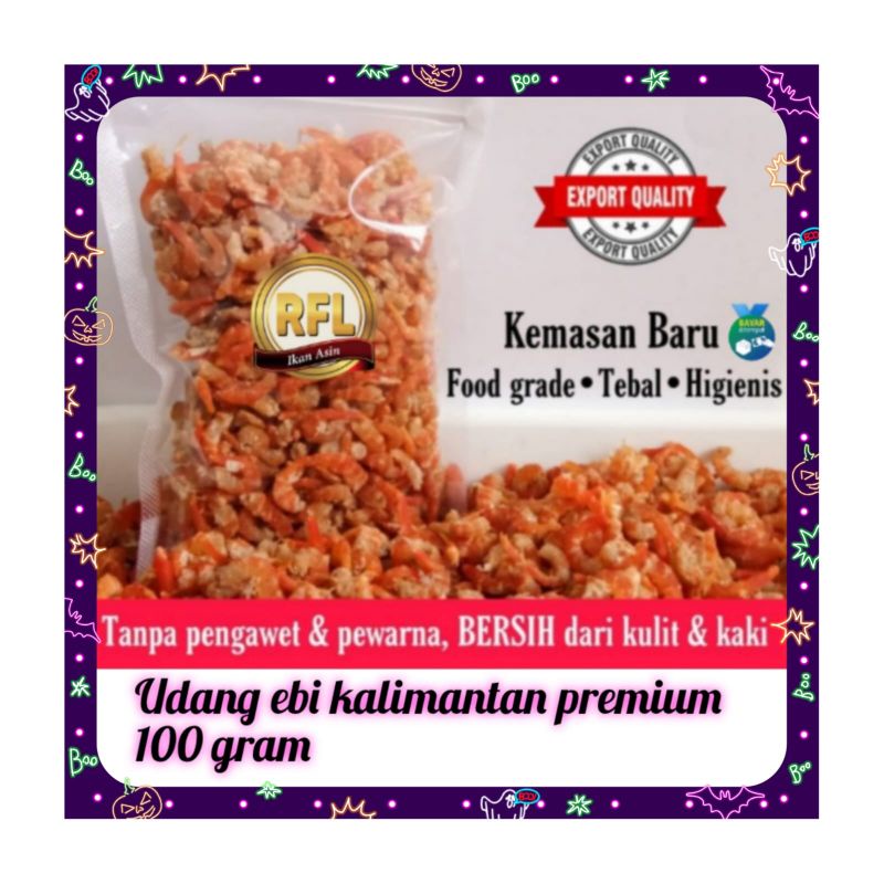 

ebi daging kalimantan/ udang kupas bersih ( PREMIUM ) 100 gram