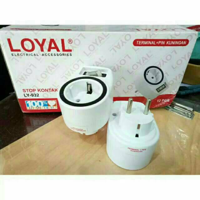 Stop Kontak Arde 1 Lubang + Saklar LOYAL LY-932 / Terminal Listrik Arde 1 Lubang + Saklar