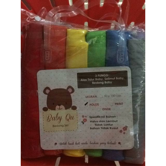 Bedong rainbow / pelangi polos babyqu