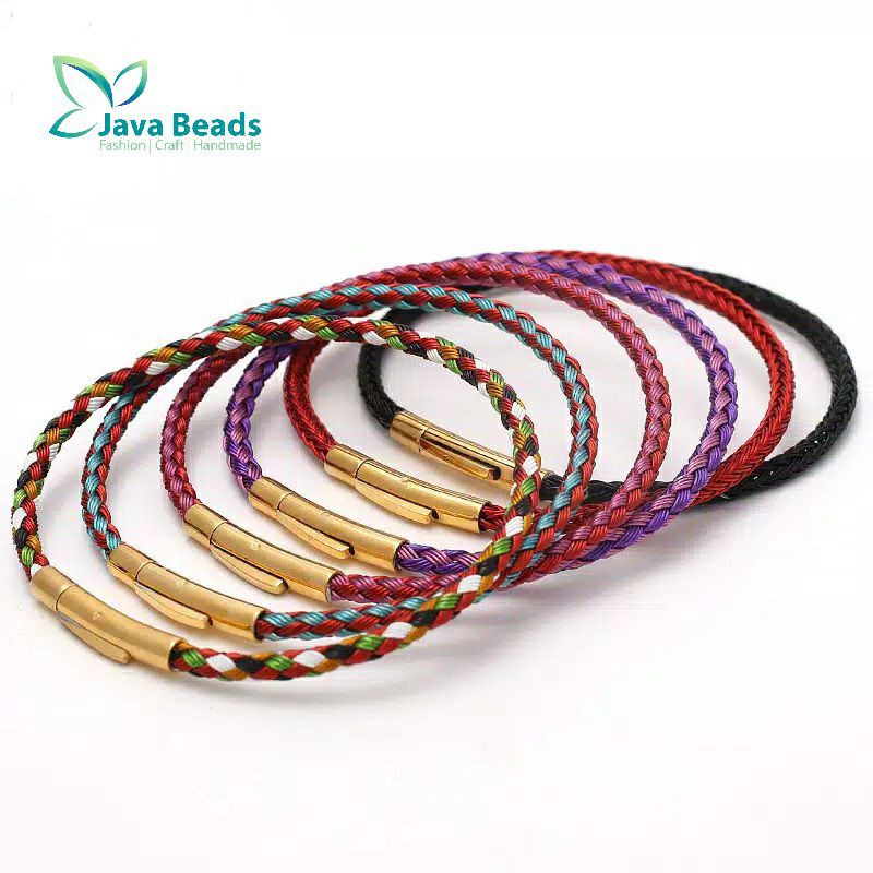 Gelang Tali Kawat Anti Air Waterproof Untuk Charm Liontin Emas Model Klik