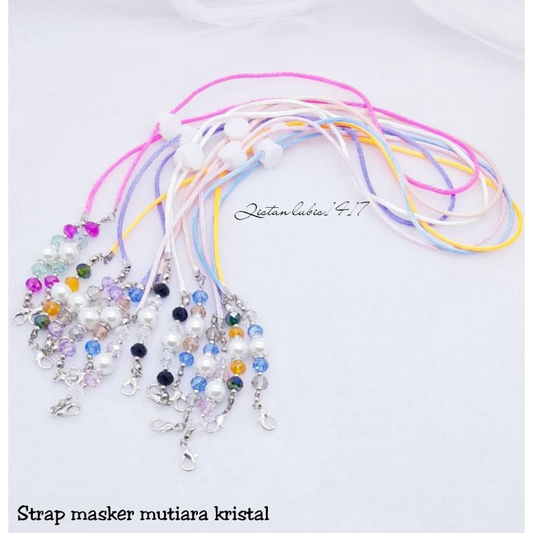 Strap masker mutiara kristal beli 10 free 2