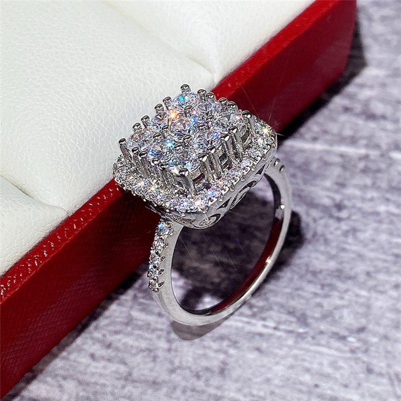 Cincin Cubic Zirconia Bling Untuk Wanita