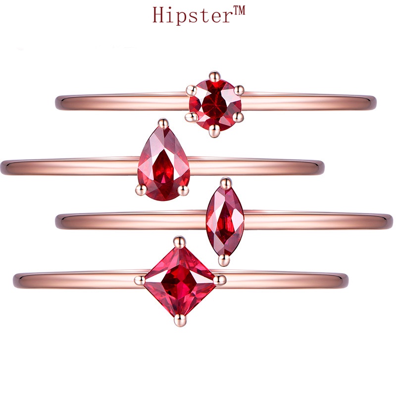 Fashionable Rose Gold Elegant Natural Ruby Retro Affordable Luxury Ring