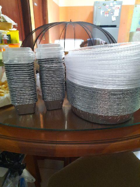 @25pcs Alumunium Foil Tray Rx-1200 / Aluminium Rx-1200 + Tutup Bulat