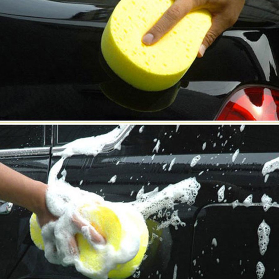 BIG SPONS Sponge Busa Cuci Mobil Motor Piring Kuning 8 Busa Foam Wash Tebal Spon Original