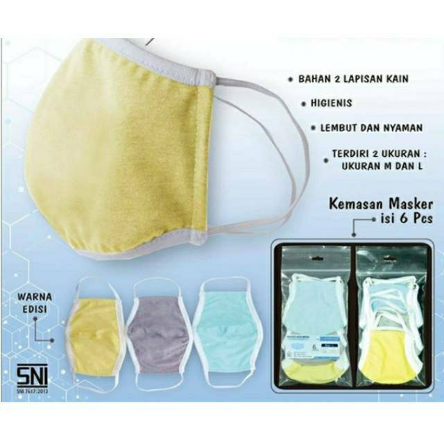 MASKER (SNI) / MASKER KAIN ANTI BACTERIA / MASKER 2 LAPIS