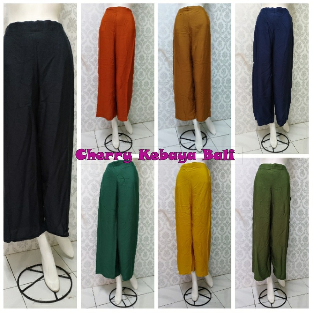 Celana Panjang Kulot Wanita Bahan Rayon Bali | Shopee Indonesia