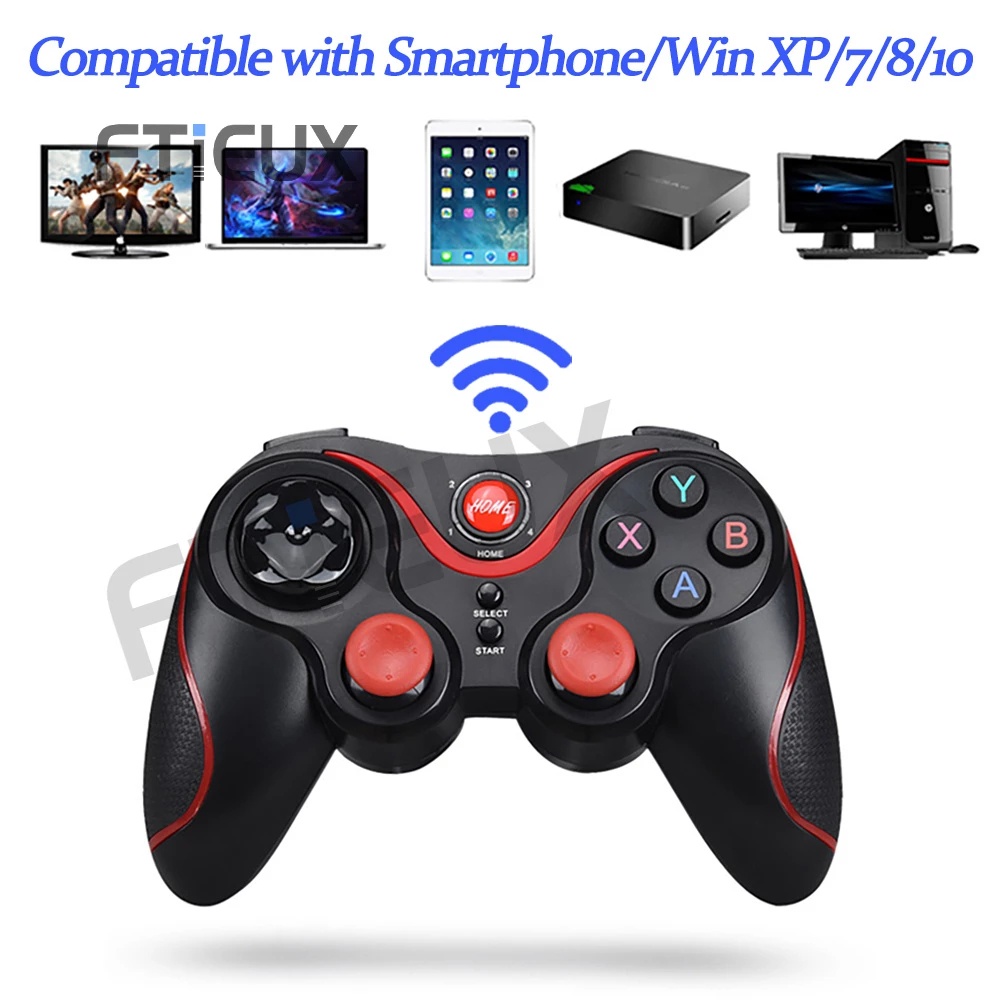 T3 Wireless Bluetooth Gamepad untuk Ponsel Android iOS Wireless Game Stick Handle untuk Holder Box