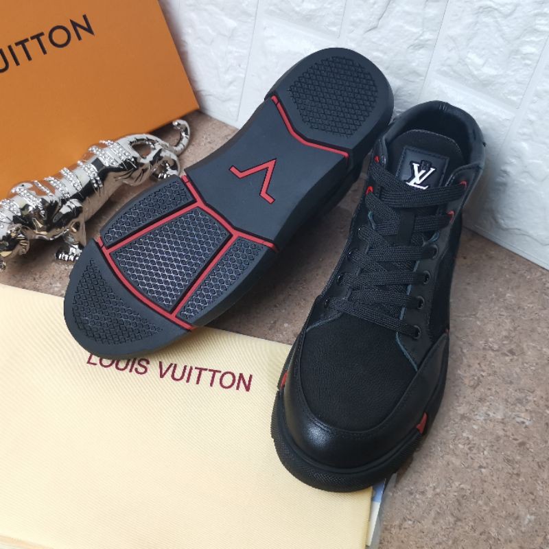 sneaker boots lv mirror quality sepatu pria kulit shoes cowo high end terbaru