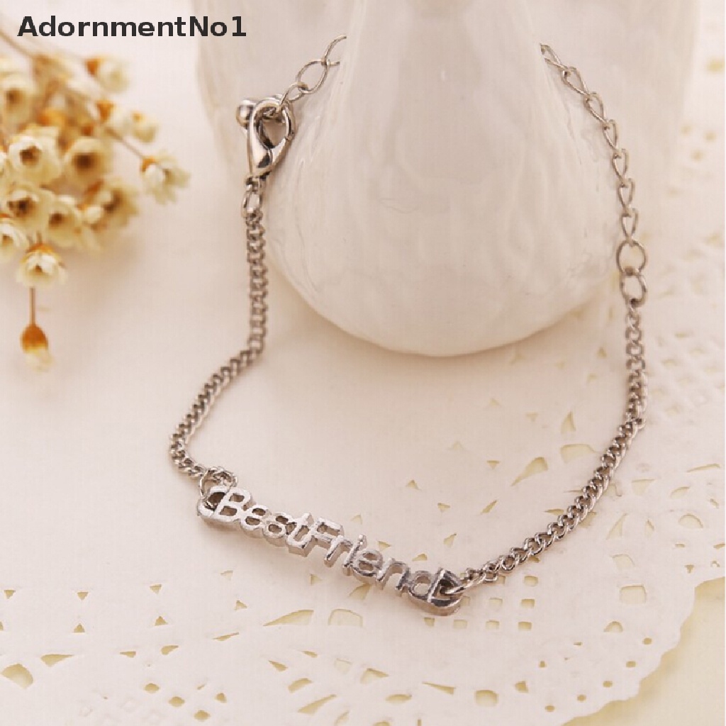 (AdornmentNo1) Gelang Persahabatan Bahan Alloy Desain Tulisan Best Friends Untuk Pria / Wanita