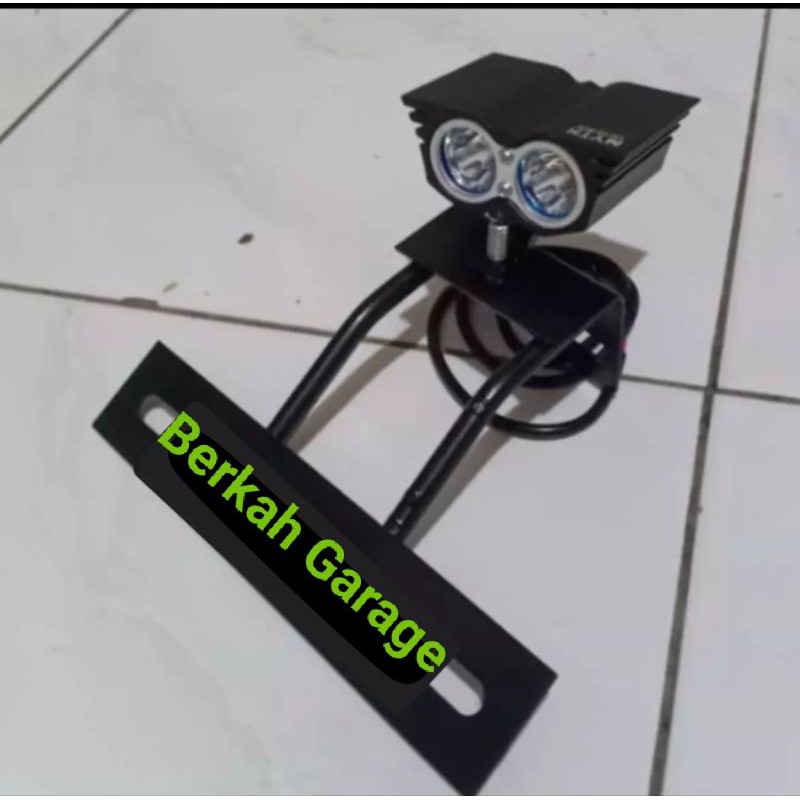 Paket Hemat Lampu Tembak Owl 2 LED Plus Breket Lampu Tembak Style Bandungan Tebal