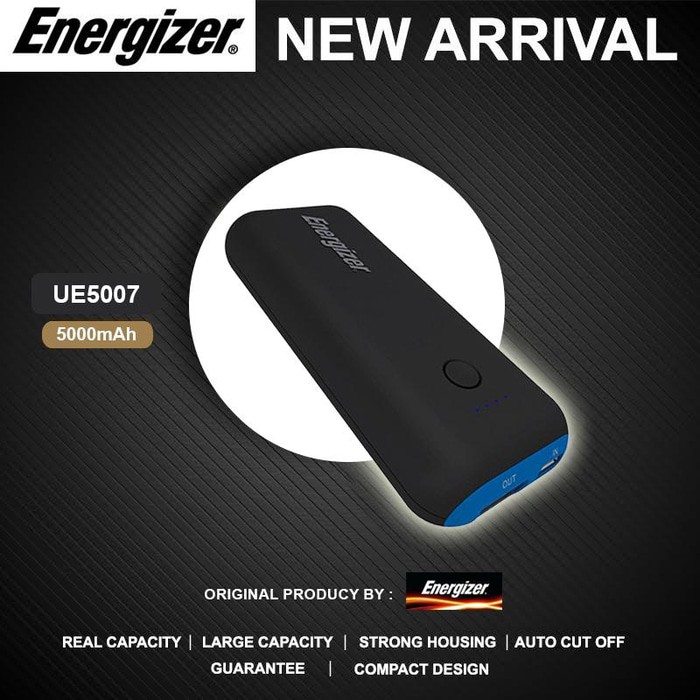 Powerbank Energizer UE5007 Original 5000MAh REAL CAPACITY - Hitam