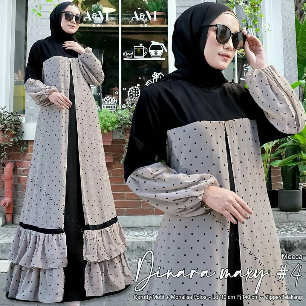 Dinara Maxy Dress Muslim Remaja Kekinian Gamis Muslim Casual Dress Fashion Muslim Gamis Wanita