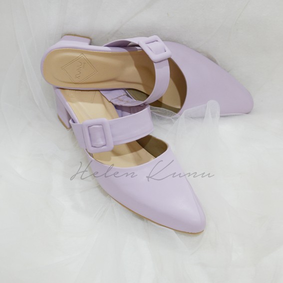 SANDAL HEELS MULES 5CM LILAC / SELOP CHUNKY HEEL PURPLE