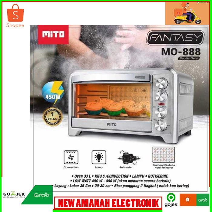 MITO MO-888 FANTASY Oven Listrik Kapasitas Besar 33 Liter + With Lamp