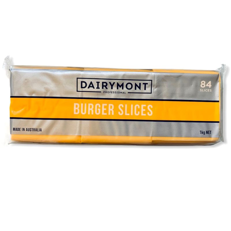

DAIRYMONT BURGER SLICES CHEESE RED CHEDDAR 1KG (84 SLICES)