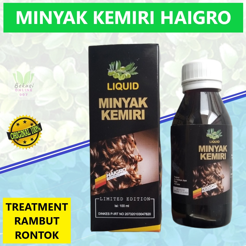 Minyak Kemiri Penumbuh Rambut Jenggot Brewok kemiri Haigro 100ml