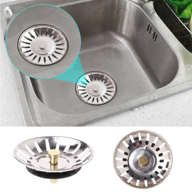 CRE  Kitchen Stainless Steel Basin Drain Dopant Sink Strainer Basket Waste Filter