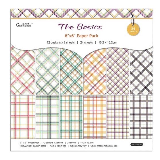 Scrapbooking Patterned Paper 6&quot;x6&quot; - The Basics (24 sheets)